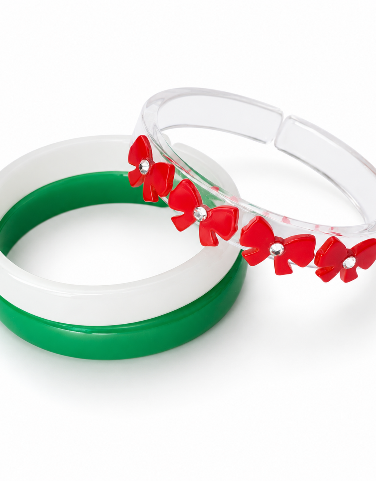 Lilies & Roses LR Bangle Red Bows BR037-7-8C