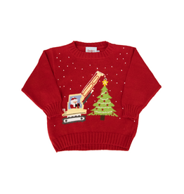 The Smiley Crab Red Christmas Construction Sweater
