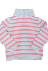 The Smiley Crab Blue/Hot Pink Stripe Sweater