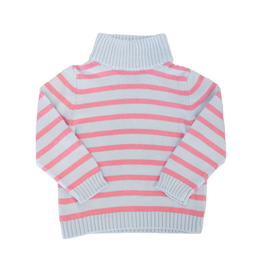 The Smiley Crab Blue/Hot Pink Stripe Sweater