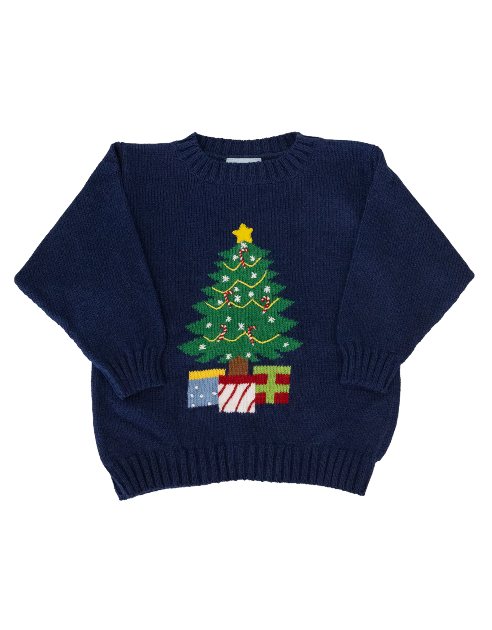 The Smiley Crab SCF26 Navy Christmas Tree Sweater