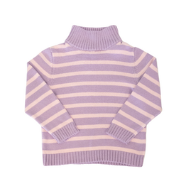 The Smiley Crab Lavender/Light Pink Stripe Sweater