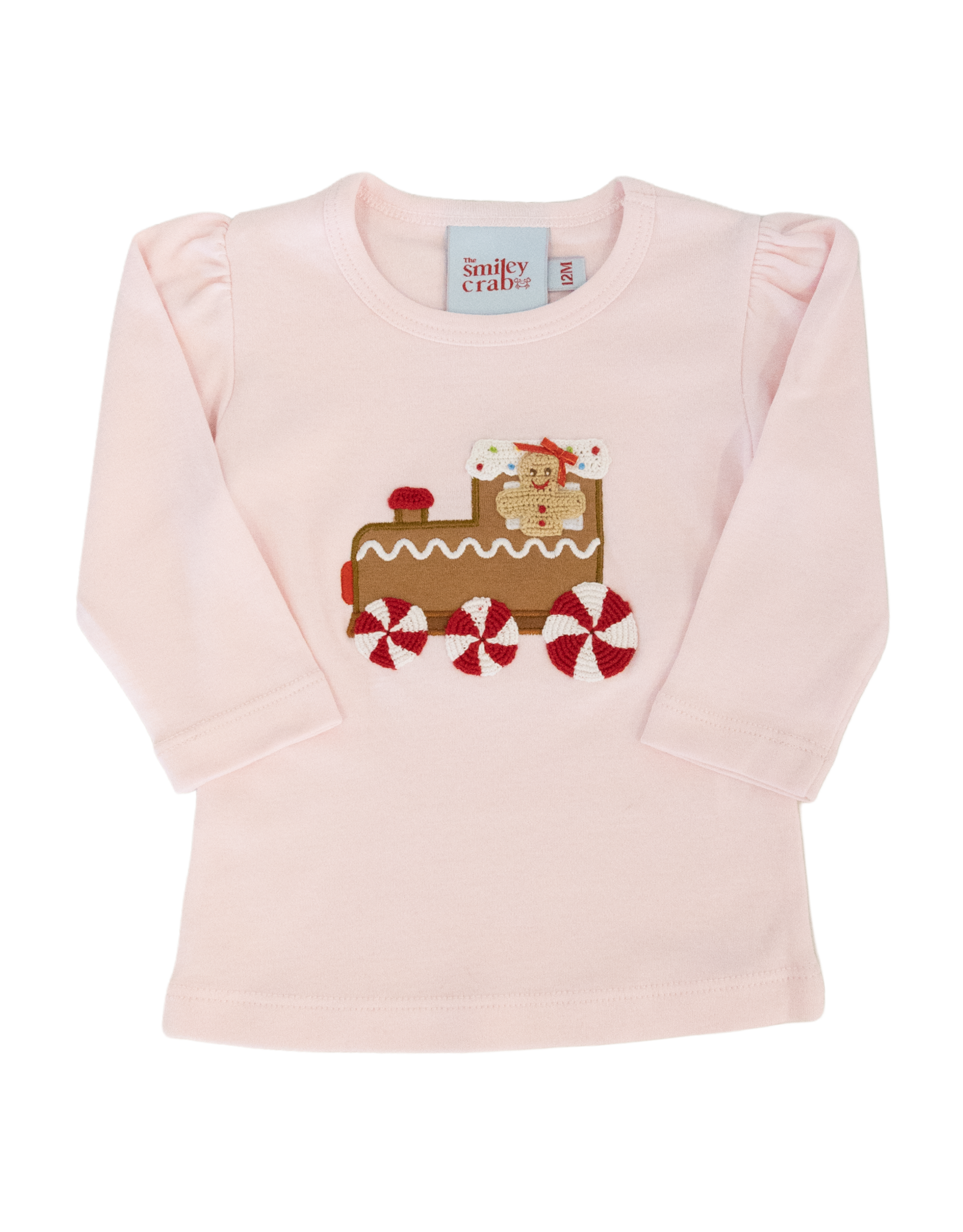 The Smiley Crab SCF26 pink Gingerbread Train Shirt