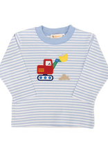 Luigi F26 LS Shirt Sky Blue Stripe Backhoe
