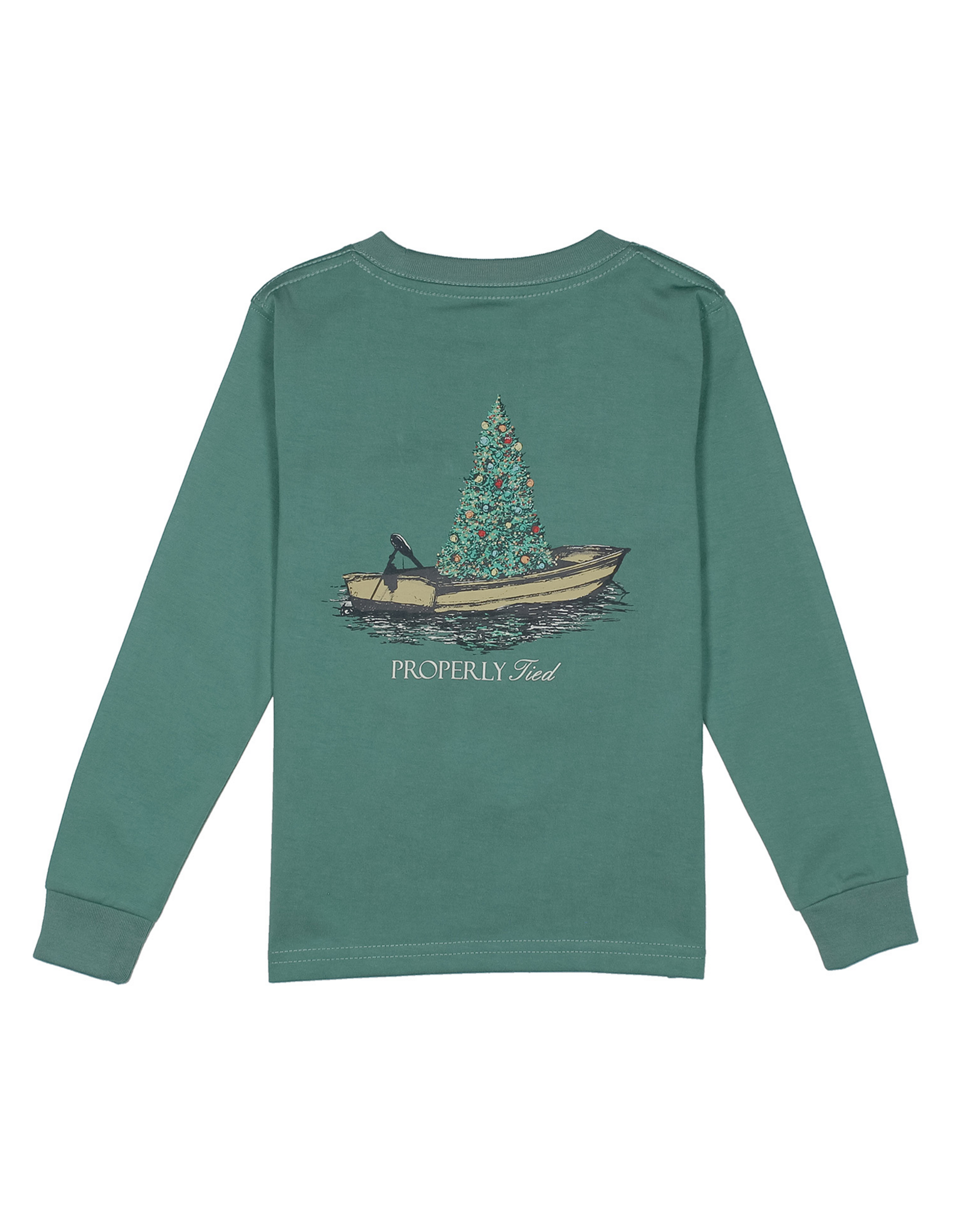 Properly Tied PT26 LS Tee Marine Green Jolly Boat