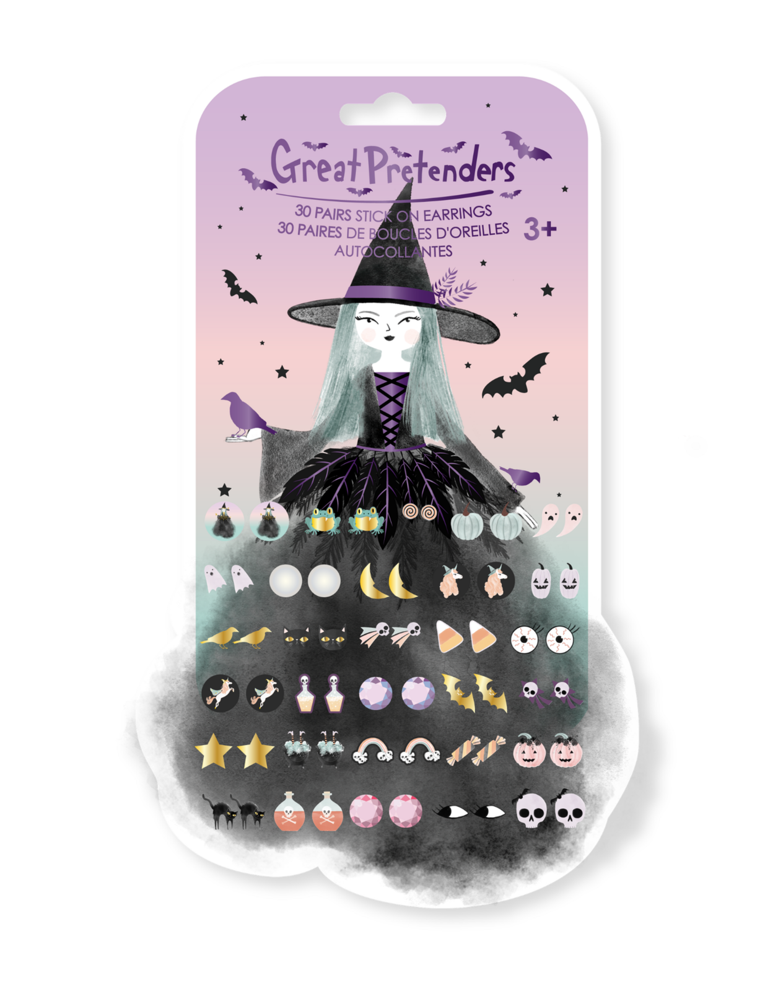 GreatPretenders 87518 Natasha The Raven Witch Sticker Earrings