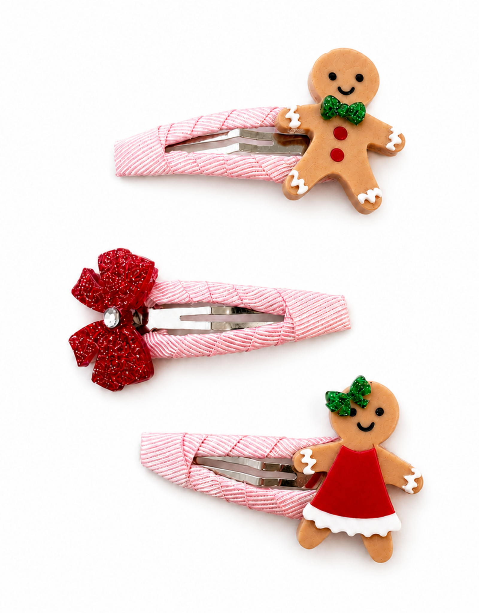 Lilies & Roses LR Snap Clips Gingerbread Bow C243A-1G