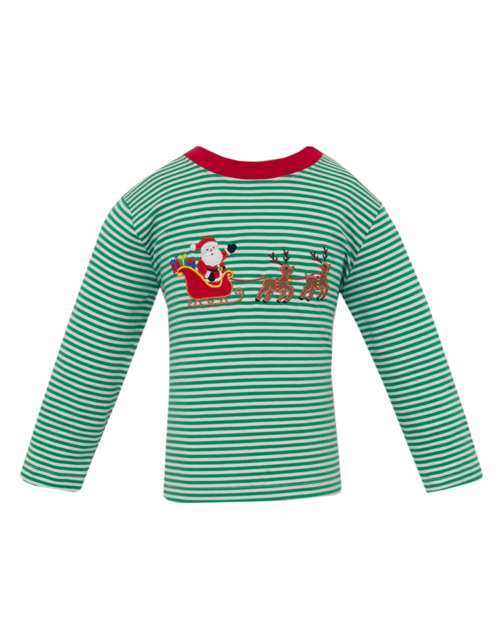 Claire and Charlie 5033PL Santa Sleigh Applique Shirt