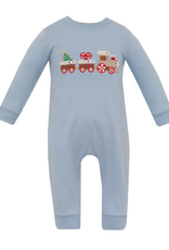 Claire and Charlie 5034H Gingerbread Train Applique Romper