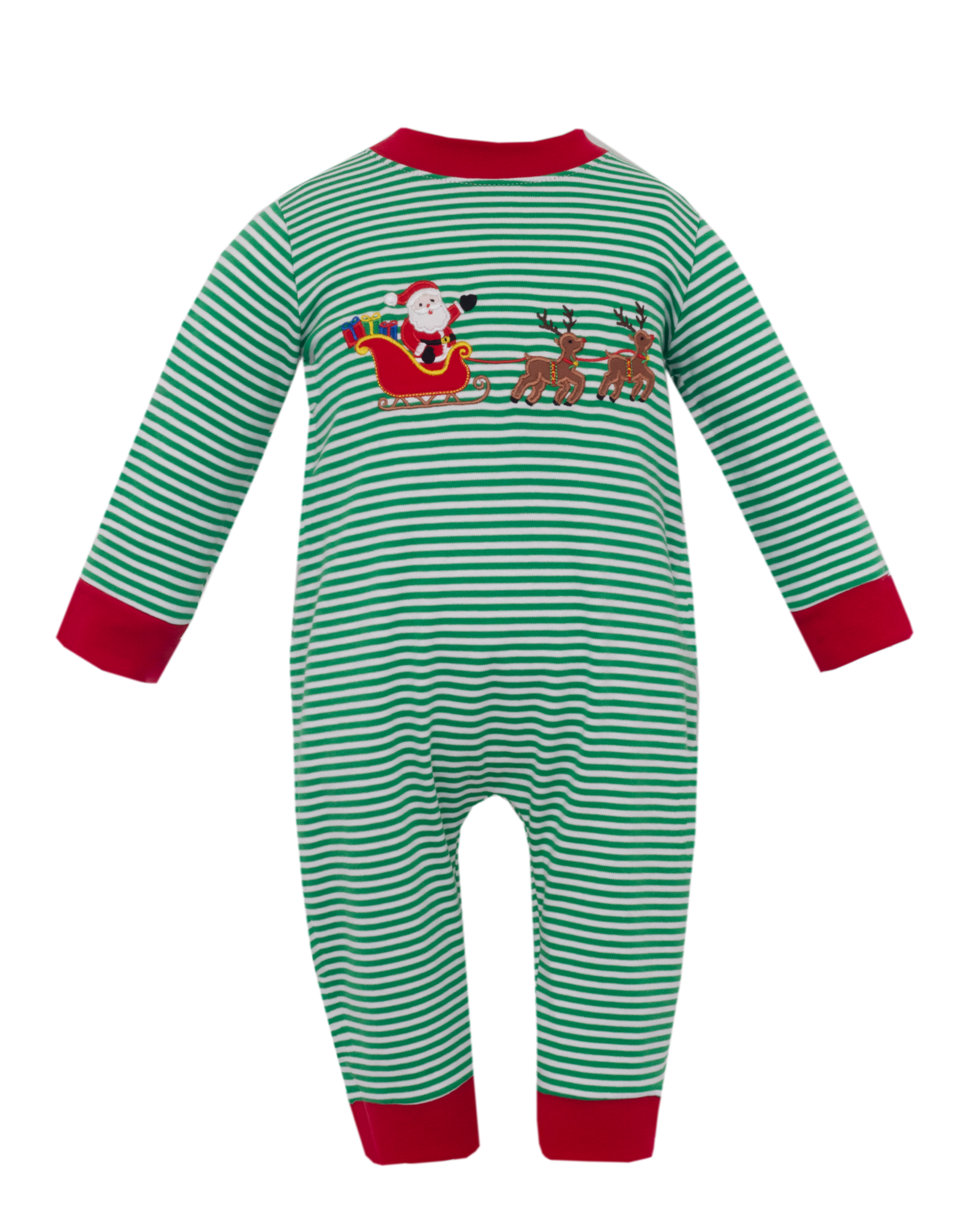 Claire and Charlie 5033H Santa Sleigh Applique Romper
