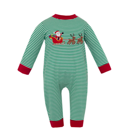 Claire and Charlie Santa Sleigh Applique Romper