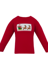 Anavini 325PL Santa Sleigh Red  Smocked Shirt