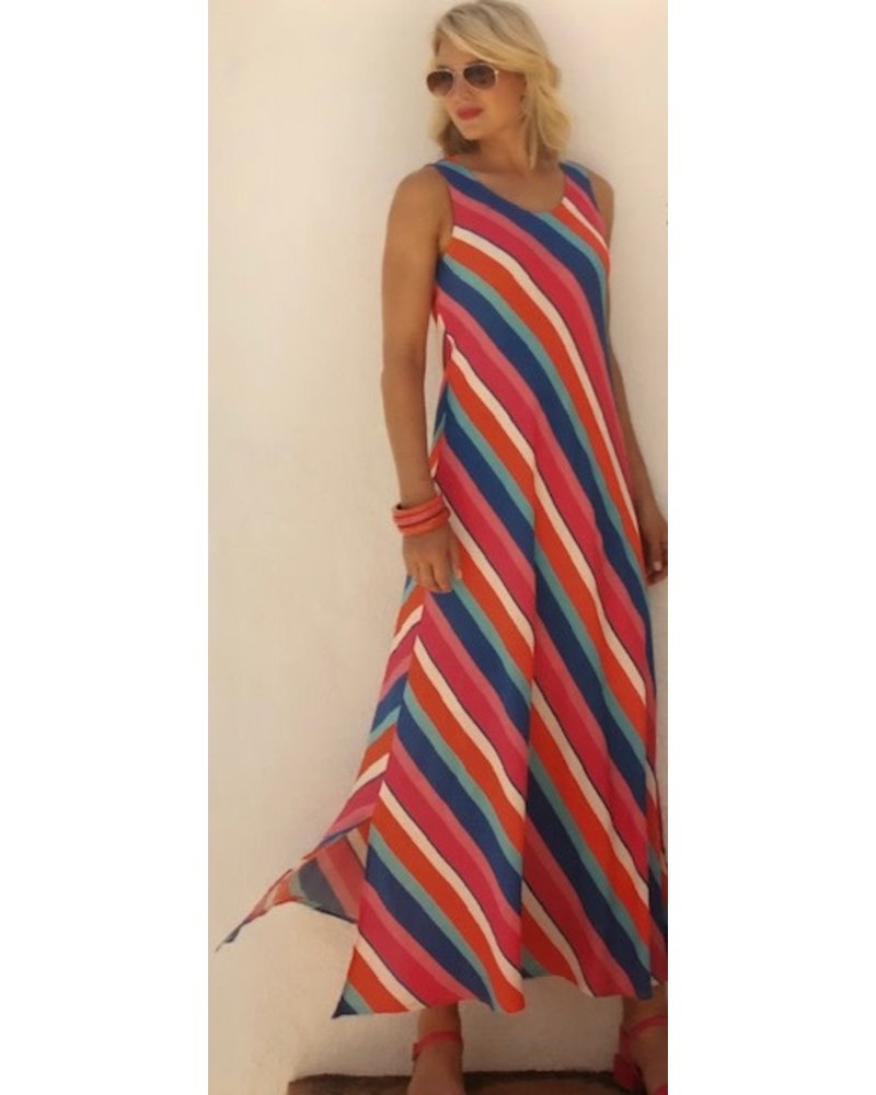 striped maxi dress