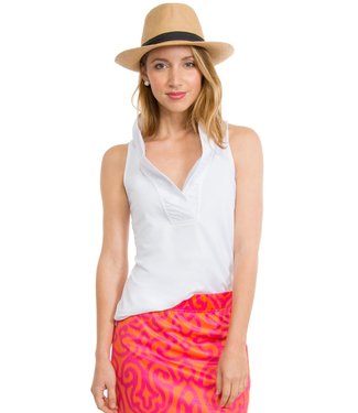 Gretchen Scott Jersey Sleeveless Ruffneck Top