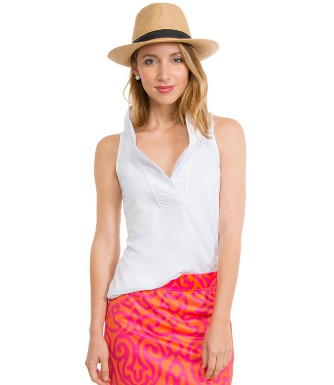 Jersey Sleeveless Ruffneck Top