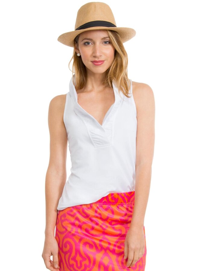 Jersey Sleeveless Ruffneck Top