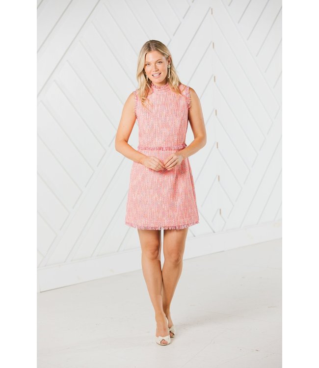 mock neck flare dress