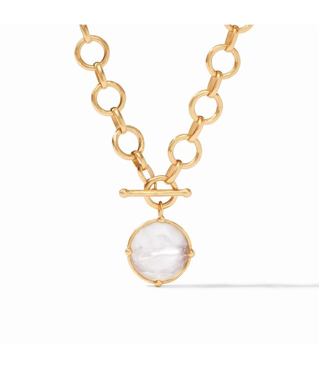 Julie Vos HONEYBEE STATEMENT NECKLACE IRIDESCENT CLEAR CRYSTAL