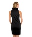 Jersey Ruffneck Sleeveless Dress - Black