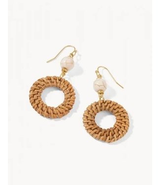 Spartina WOVEN RING EARRINGS TAUPE