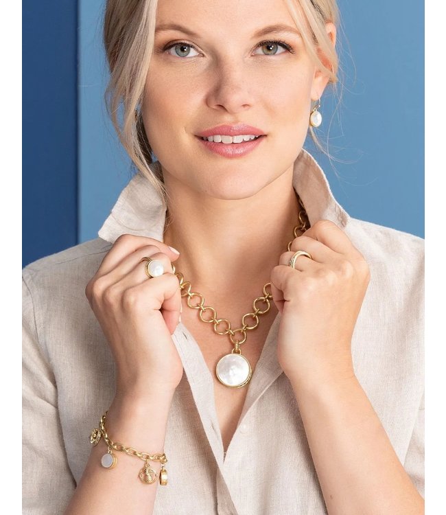 Naia Chunky Necklace 20" Pearlescent