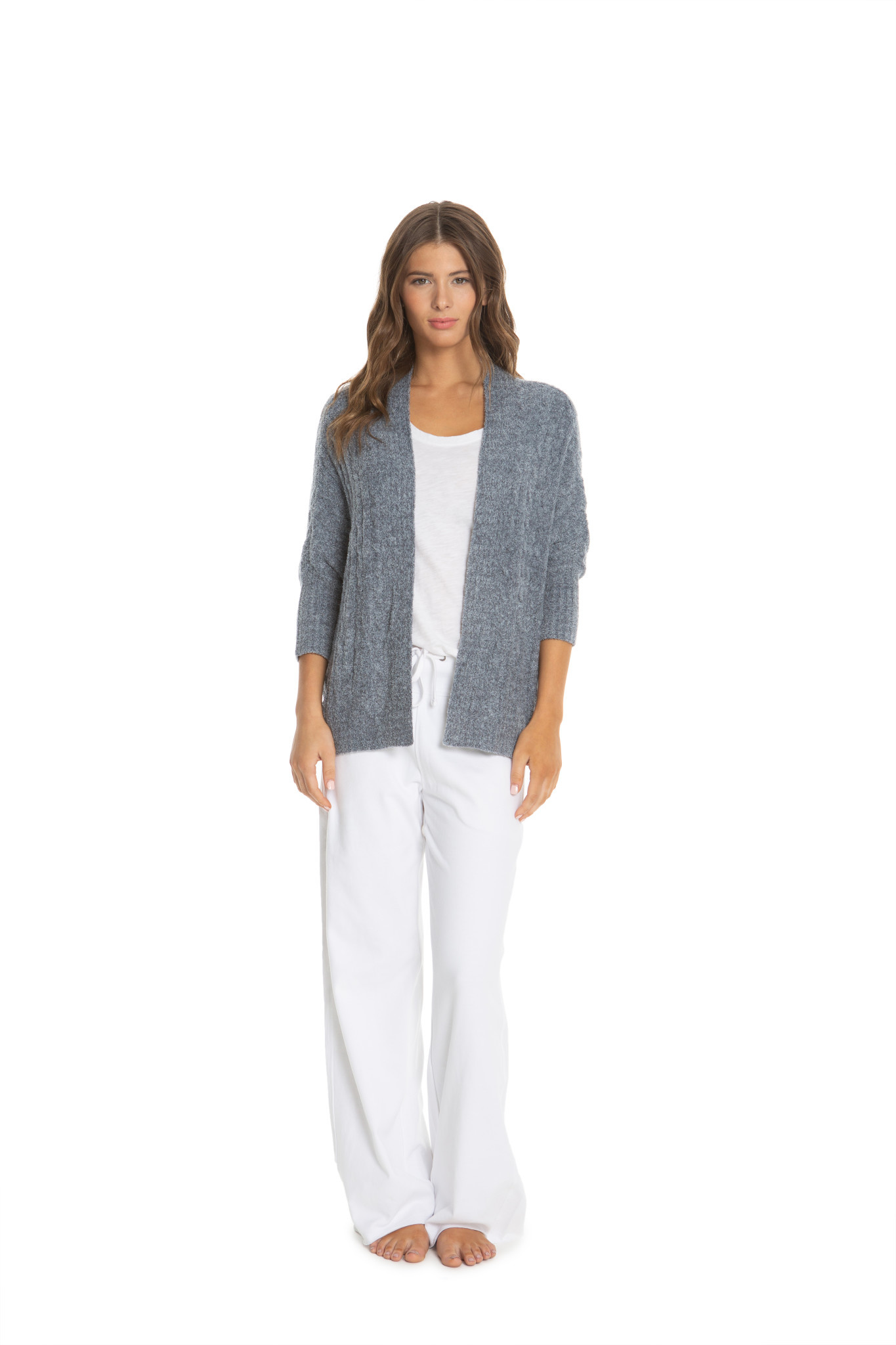 barefoot dreams cable cardigan