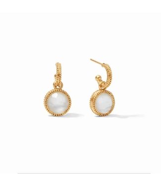 Julie Vos Fleur-de-Lis Hoop & Charm Earring-Iridescent Clear Crystal-OS