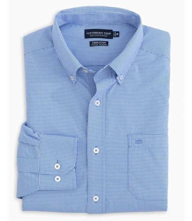 Southern Tide M LS Brrr IC McrGnghm Sprtshrt