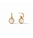 Fleur-de-Lis Hoop & Charm Earring-Pearl-OS