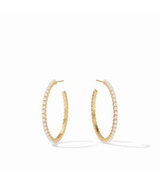 Julie Vos JULIET HOOP GOLD PEARL - MEDIUM