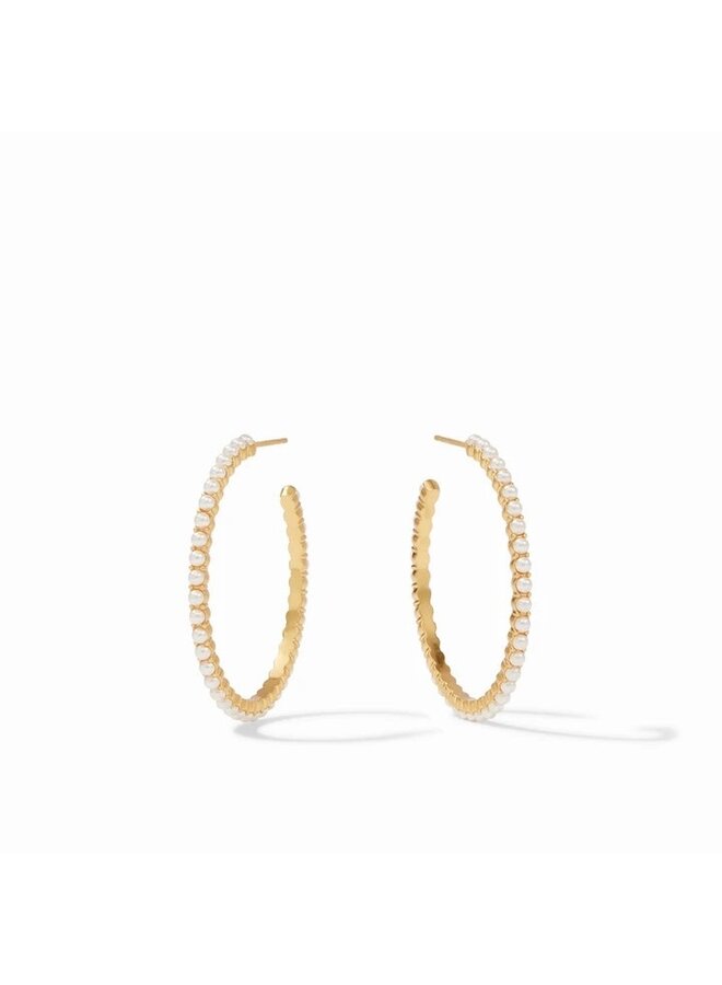 JULIET HOOP GOLD PEARL - MEDIUM