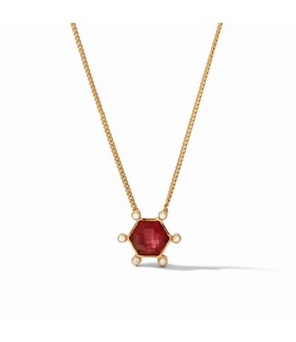 Julie Vos COSMO SOLITAIRE NECKLACE - IRIDESCENT RUBY RED