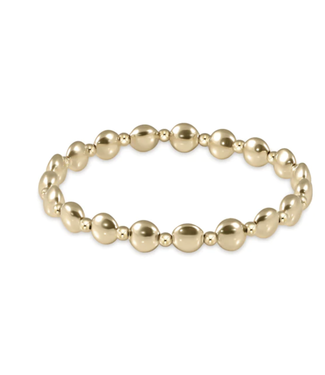 Classic Gold 2mm Bead Bracelet - Love Small Gold Charm