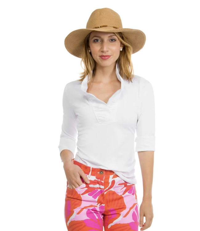 Gretchen Scott RUFFNECK 3/4 SLEEVE TOP