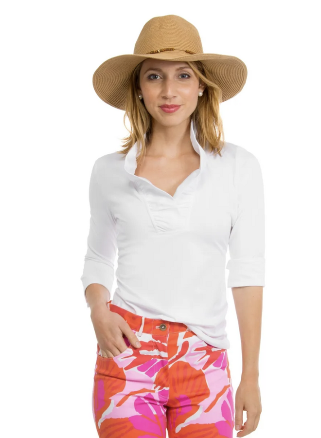 RUFFNECK 3/4 SLEEVE TOP