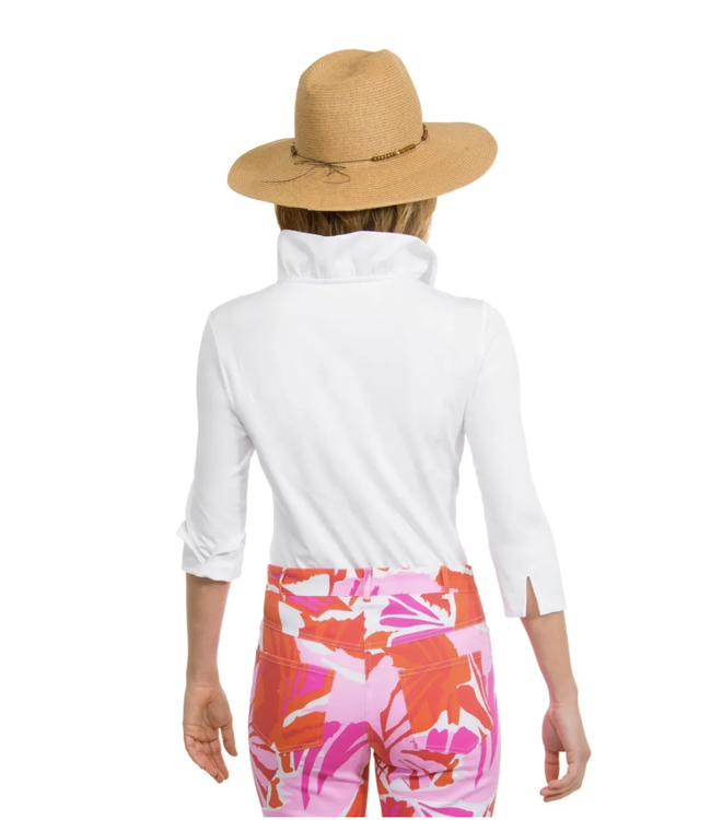 Gretchen Scott RUFFNECK 3/4 SLEEVE TOP