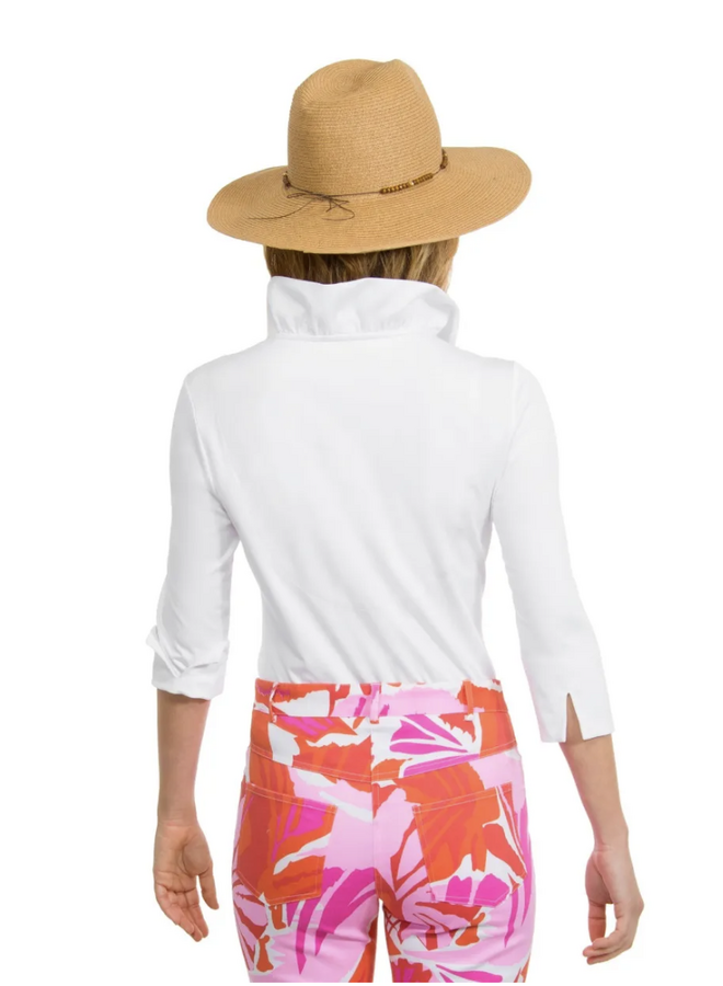 RUFFNECK 3/4 SLEEVE TOP