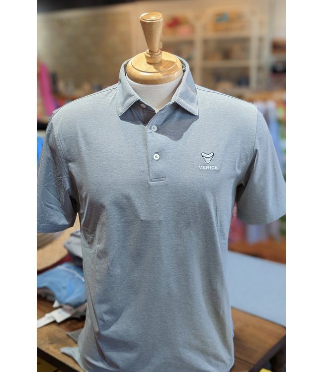 Southern Tide M SS brreeze Perf Heather Polo - Venice Logo +