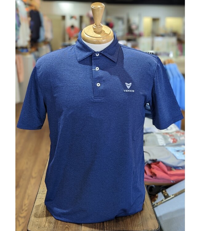 Southern Tide M SS brreeze Perf Heather Polo - Venice Logo +