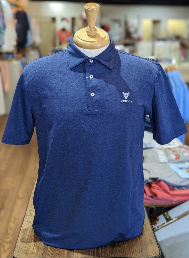 M SS brreeze Perf Heather Polo - Venice Logo