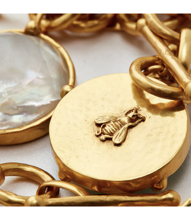 Julie Vos HONEYBEE STATEMENT NECKLACE IRIDESCENT CLEAR CRYSTAL