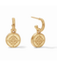 Fleur-de-Lis Hoop & Charm Earring-Pearl-OS