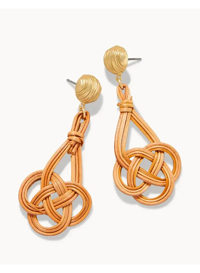 WOVEN KNOT EARRINGS NATURAL