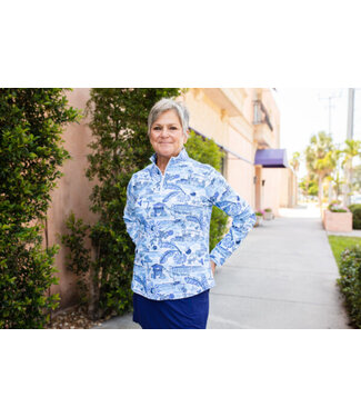 AVA CUSTOM QUARTER ZIP VENICE TOP