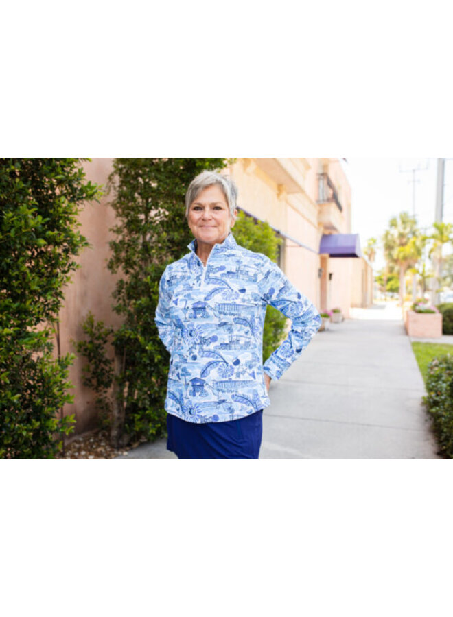 AVA CUSTOM QUARTER ZIP VENICE TOP