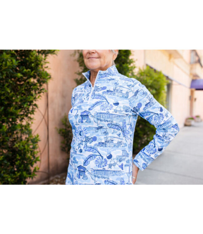 AVA CUSTOM QUARTER ZIP VENICE TOP