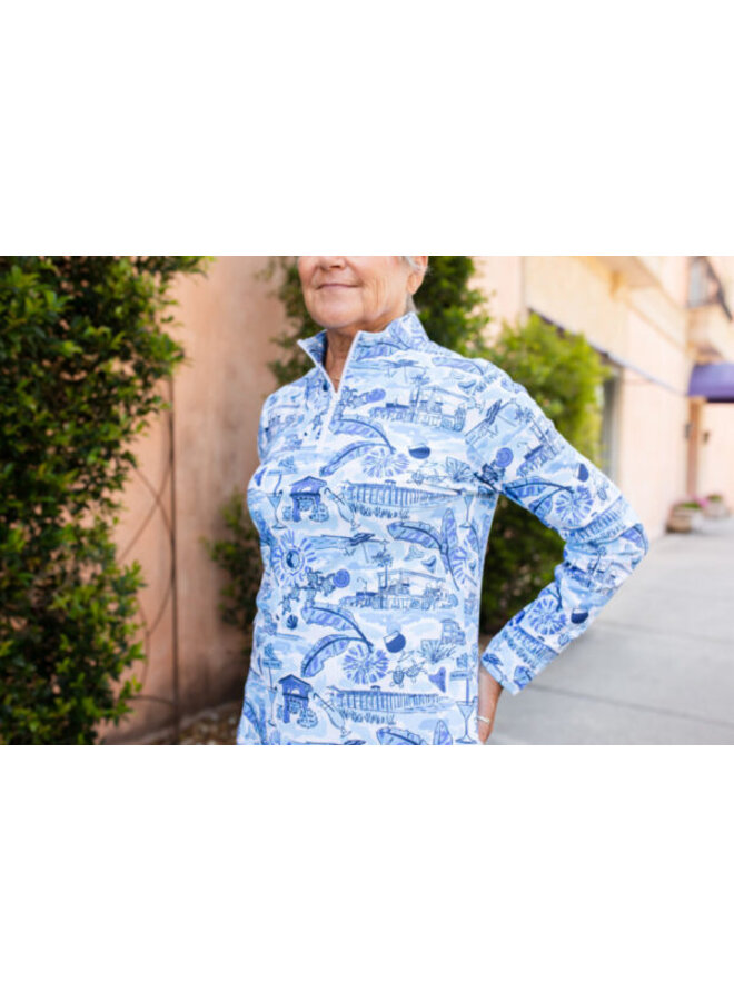 AVA CUSTOM QUARTER ZIP VENICE TOP