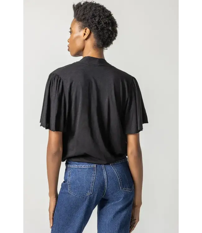 Lilla P FAUX WRAP FLUTTER SLEEVE