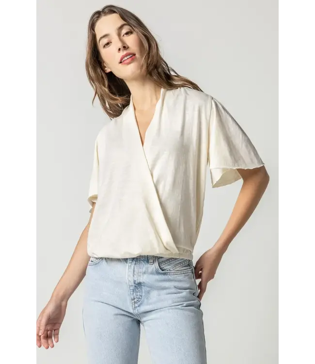 Lilla P FAUX WRAP FLUTTER SLEEVE