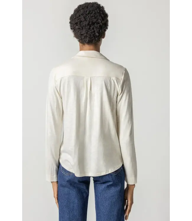 Lilla P LONG SLEEVE BUTTONDOWN TEE